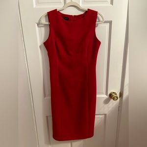Red Talbots shift dress knee length